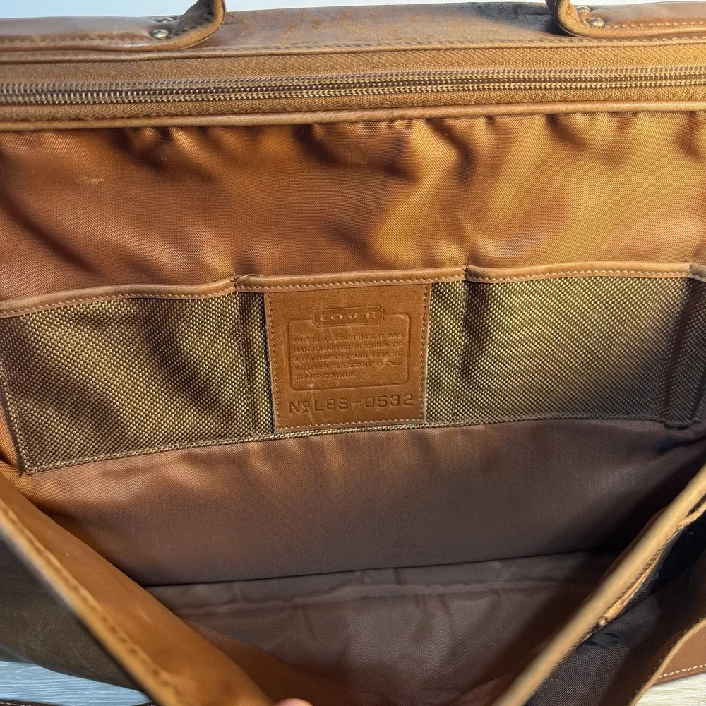 COACH VTG #0532 Prescott Leather Briefcase Messenger Laptop Shoulder Bag Luggage